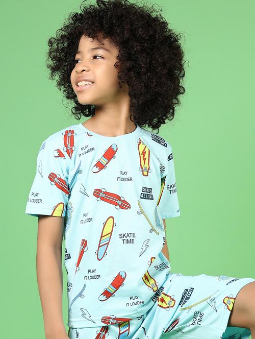 boys printed t-shirt & shorts co-ords set - 21609959 - Very Small Image - 1