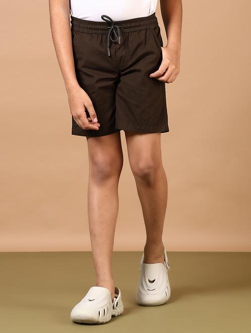 boys solid mid rise casual shorts - 21610109 - Very Small Image - 1