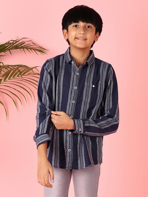 boys long sleeves striped shirt - 21611468 - Very Small Image - 1