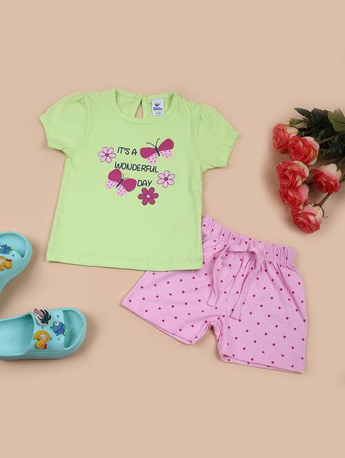 kids printed t-shirt and short set - 21611500 - Very Small Image - 1