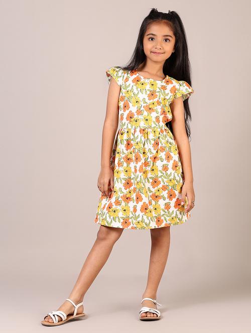 girls printed round neck frock - 21611672 - Very Small Image - 1
