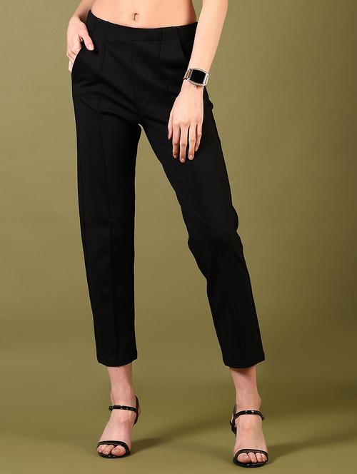 women solid mid peg trouser - 21612001 - Very Small Image - 1