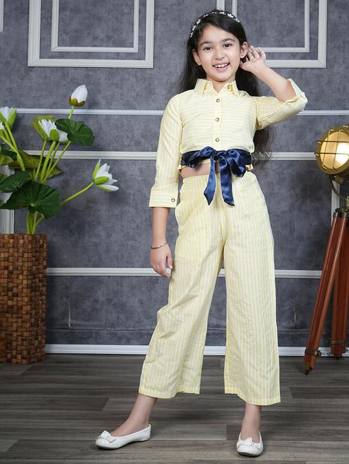 girls striped full length co-ords set - 21613882 - Very Small Image - 1
