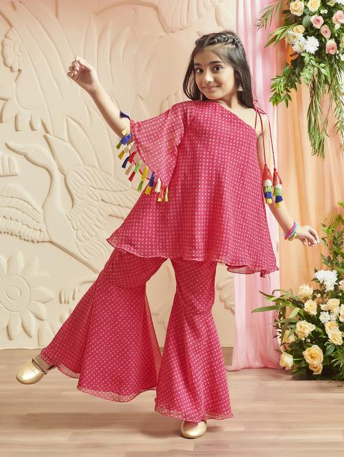 girls printed festive wear ethnic set - 21613970 - Very Small Image - 1