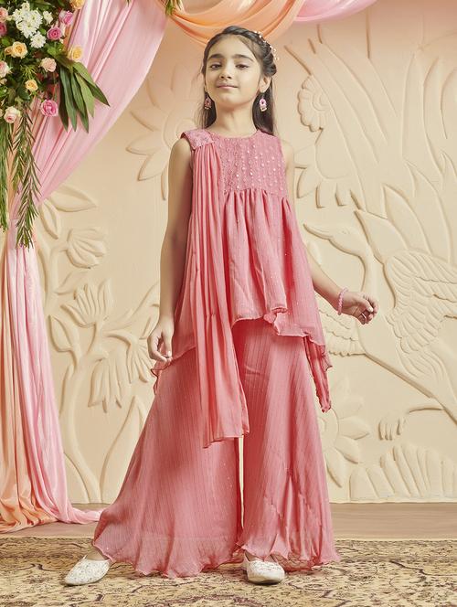 girls embroidered festive wear ethnic set - 21614012 - Very Small Image - 1