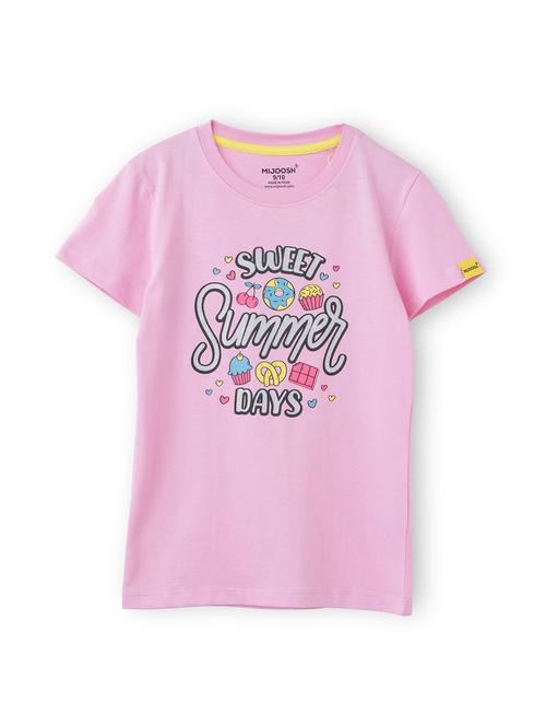 girls front print short sleeve t-shirt - 21614900 - Very Small Image - 1