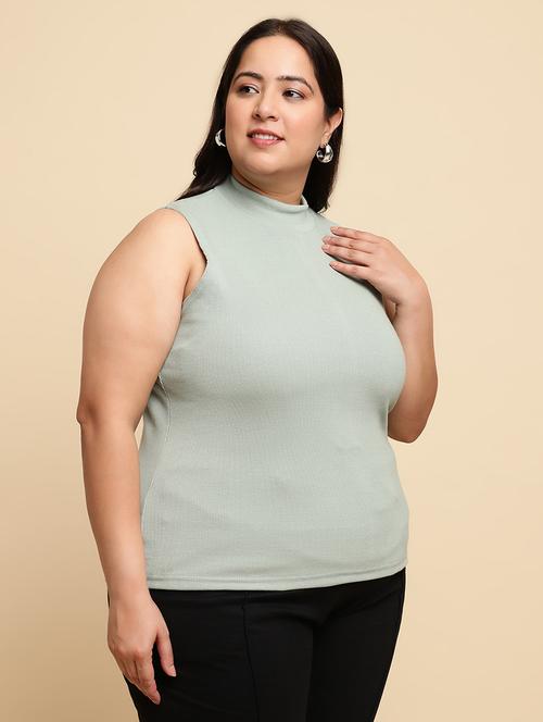 women plus size solid sleeveless tank top - 21615030 - Very Small Image - 1