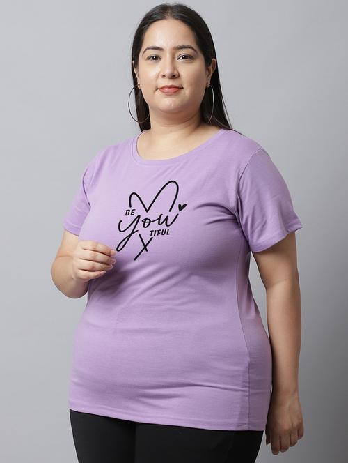 women typographic chest printed plus size t-shirt - 21615109 - Very Small Image - 1