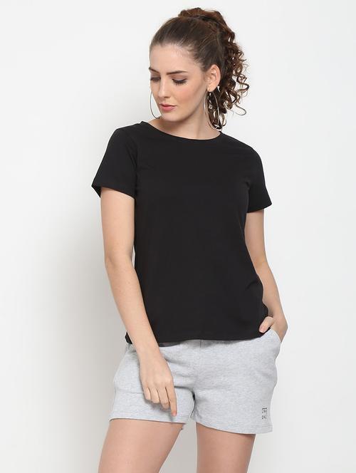 women round neck plain t-shirt - 21615155 - Very Small Image - 1