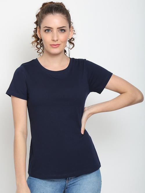 women round neck plain t-shirt - 21615163 - Very Small Image - 1