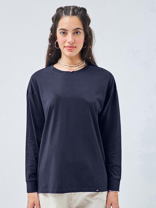 women round neck solid regular t-shirt - 21615482 - Very Small Image - 1