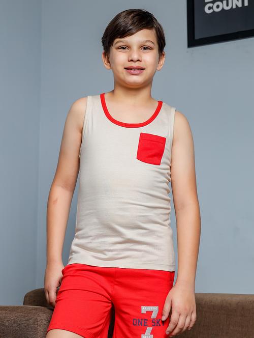 boys printed round neck vest - 21615928 - Very Small Image - 1