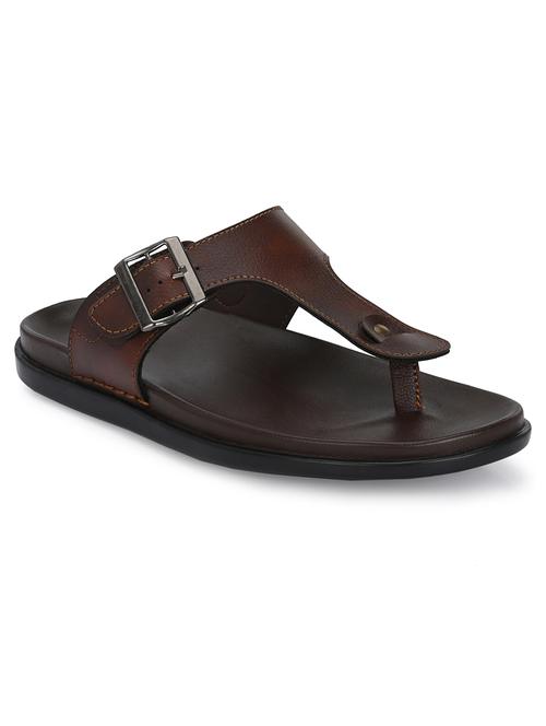 men brown slip on sandal - 21615932 - Very Small Image - 1