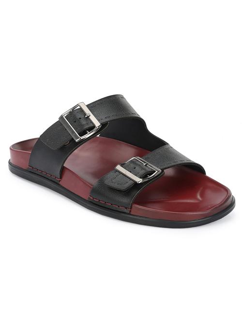 men maroon slip on sandal - 21615940 - Very Small Image - 1
