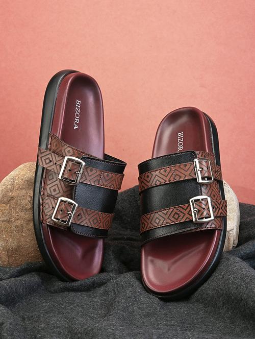 men brown slip on sandal - 21615944 - Very Small Image - 1