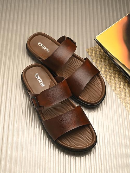 men brown slip on sandal - 21615957 - Very Small Image - 1
