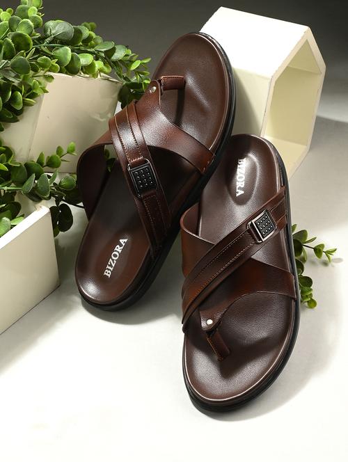 men brown slip on sandal - 21615972 - Very Small Image - 1