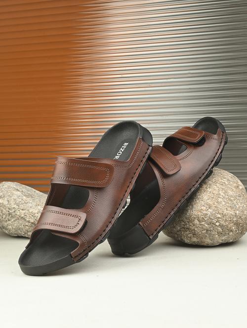 men brown slip on sandal - 21615984 - Very Small Image - 1
