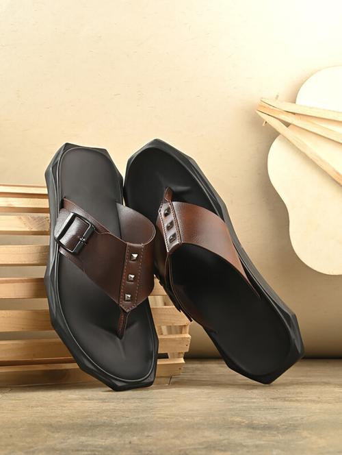 men brown slip on sandal - 21615987 - Very Small Image - 1