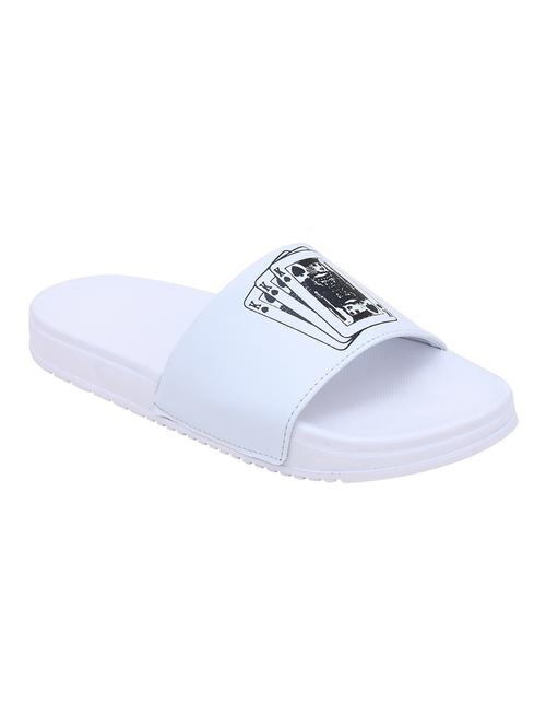 white resin slider flip flops - 21616333 - Very Small Image - 1