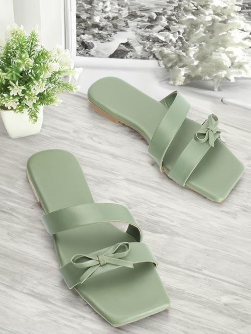 women green slip on sandal - 21616784 - Very Small Image - 1