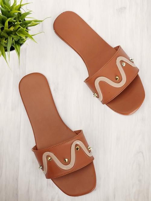 women beige slip on sandal - 21616827 - Very Small Image - 1