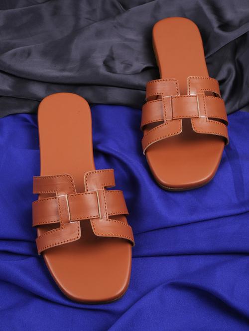 women tan slip on sandal - 21616867 - Very Small Image - 1