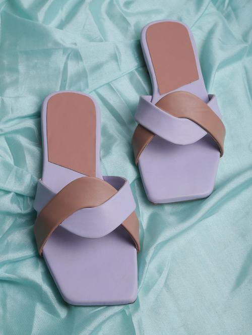 women lavender slip on sandal - 21616871 - Very Small Image - 1