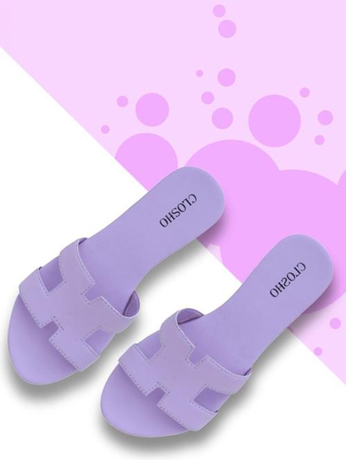 women lavender slip on sandal - 21616919 - Very Small Image - 1