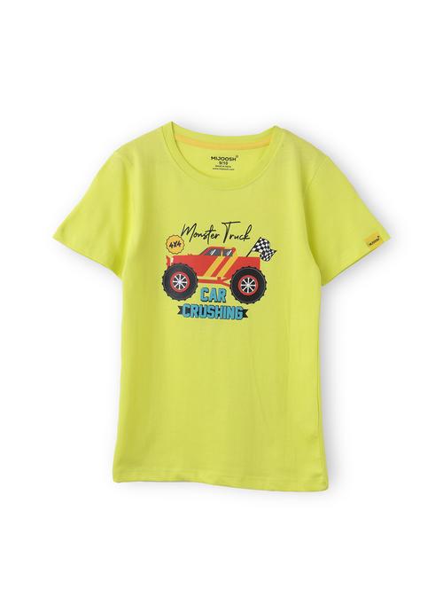 boys crew neck front print short sleeves t-shirt - 21618035 - Very Small Image - 1