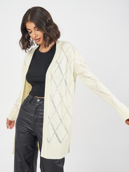 women self design long sleeve winter shrug - 21618054 - Very Small Image - 1