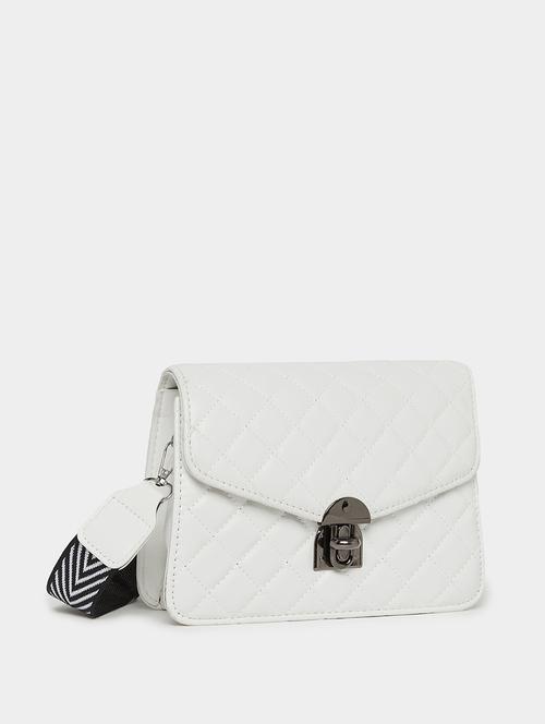 women white solid handbag - 21618111 - Very Small Image - 1