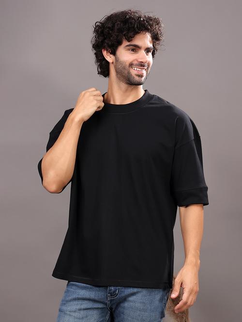 men solid short sleeve oversized t-shirt - 21618350 - Very Small Image - 1