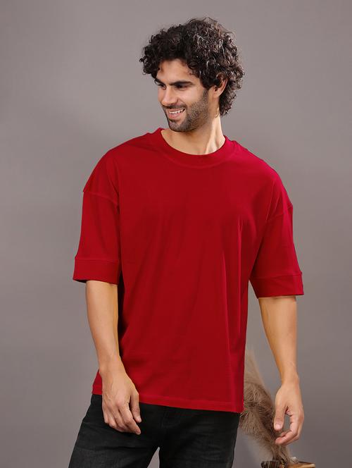 men solid short sleeve oversized t-shirt - 21618352 - Very Small Image - 1