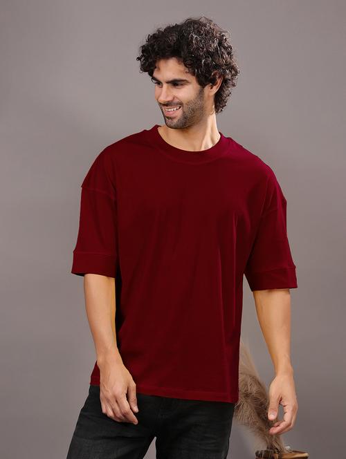 men solid short sleeve oversized t-shirt - 21618356 - Very Small Image - 1