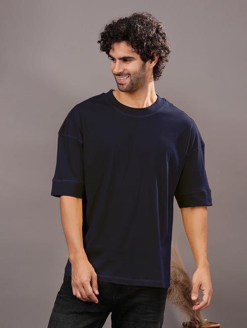 men solid short sleeve oversized t-shirt - 21618358 - Very Small Image - 1