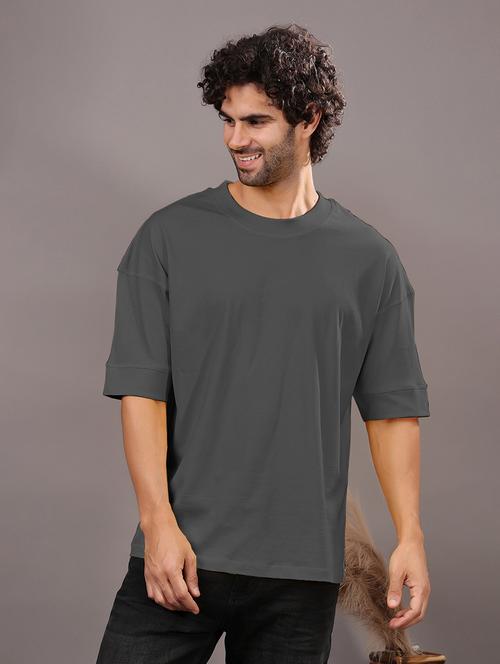 men solid short sleeve oversized t-shirt - 21618364 - Very Small Image - 1