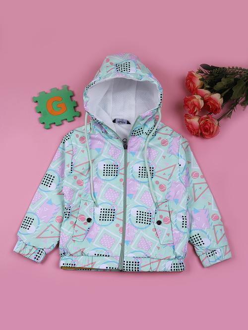girls printed long sleeve hooded jacket - 21618708 - Very Small Image - 1
