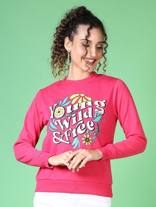 women front print long sleeve sweatshirt - 21618755 - Very Small Image - 1