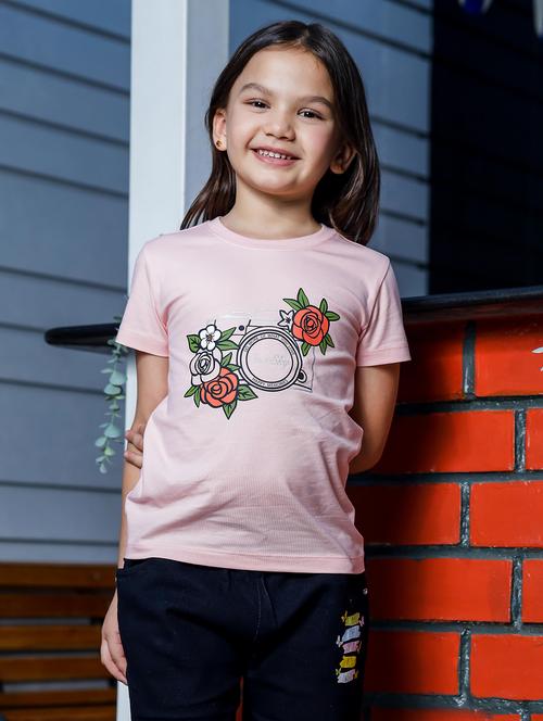 girls round neck printed short sleeves t-shirt - 21618891 - Very Small Image - 1