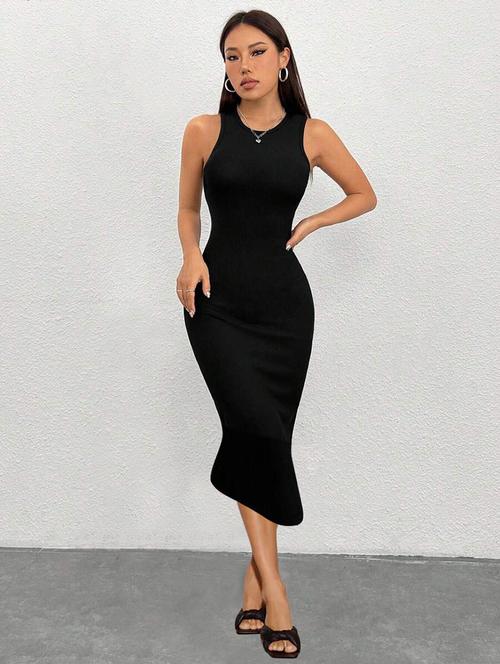 women solid sleeveless bodycon dress - 21619771 - Very Small Image - 1