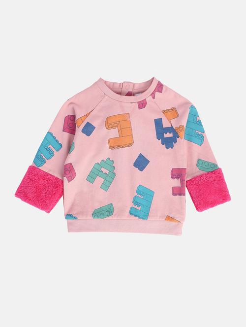 girls all over printed round neck sweatshirt - 21620200 - Very Small Image - 1
