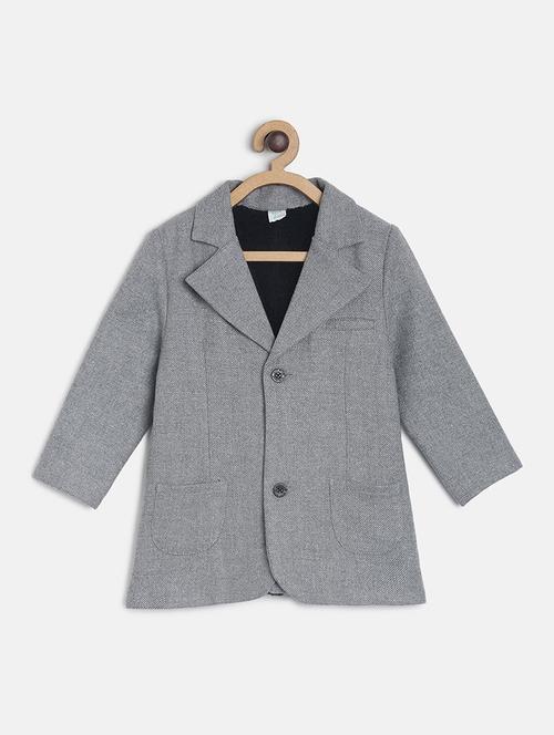 boys self design long sleeves blazer - 21620371 - Very Small Image - 1