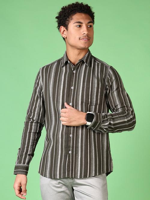 men self design long sleeve casual shirt - 21620615 - Very Small Image - 1