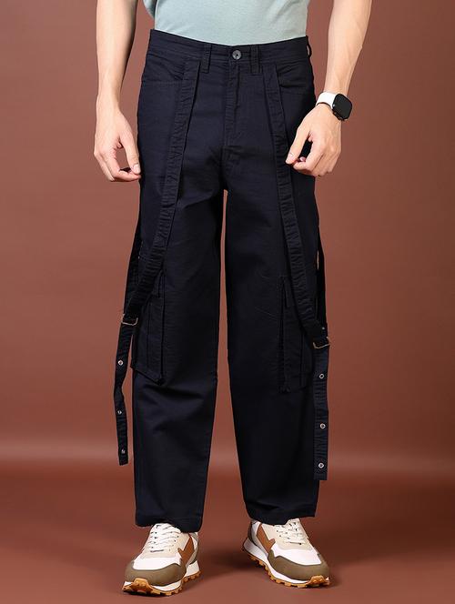 men solid mid rise regular fit cargo - 21620625 - Very Small Image - 1