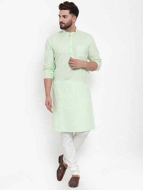 men mandarin neck solid long kurta - 21620879 - Very Small Image - 1