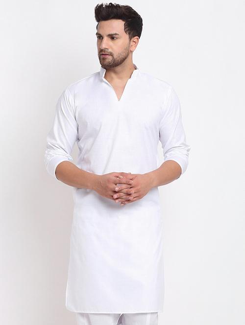 men mandarin neck solid long kurta - 21620883 - Very Small Image - 1