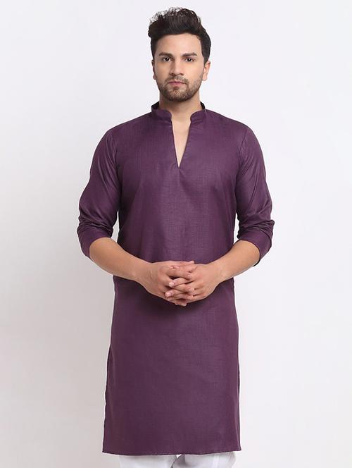 men mandarin neck solid long kurta - 21620886 - Very Small Image - 1
