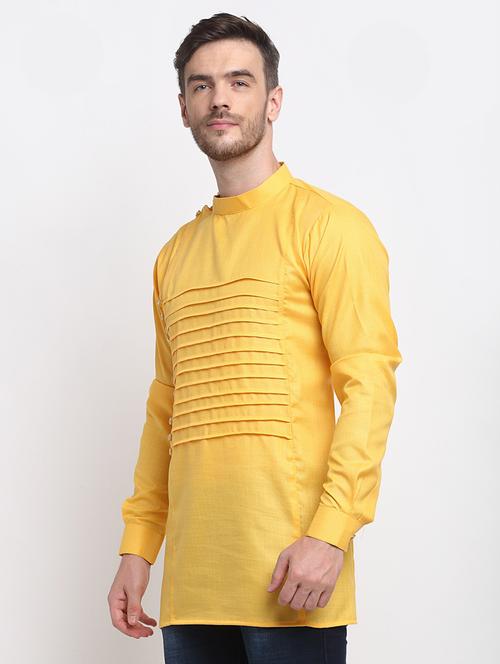 men overlap neck solid short kurta - 21620992 - Very Small Image - 1