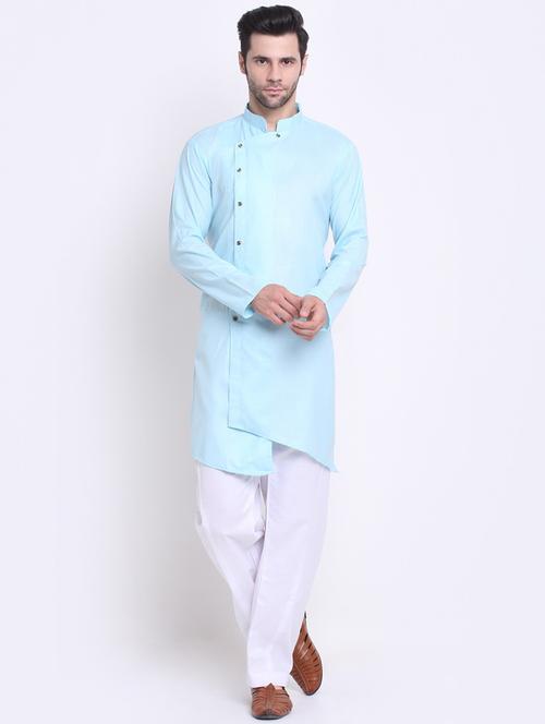 men printed long sleeve ethnic wear set - 21621412 - Very Small Image - 1